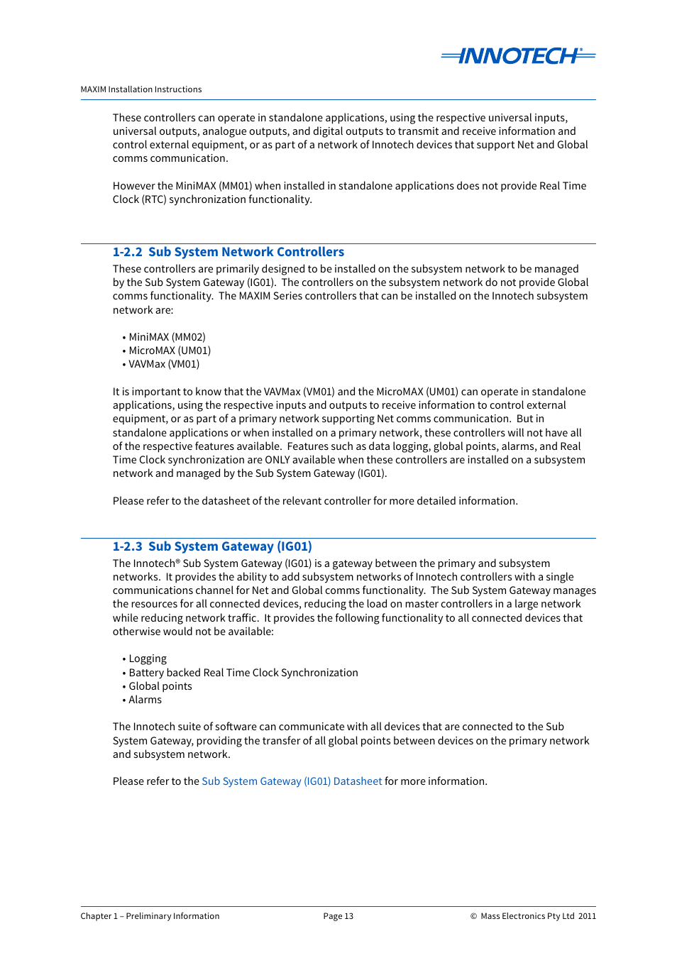 Innotech Maxim User Manual | Page 13 / 60
