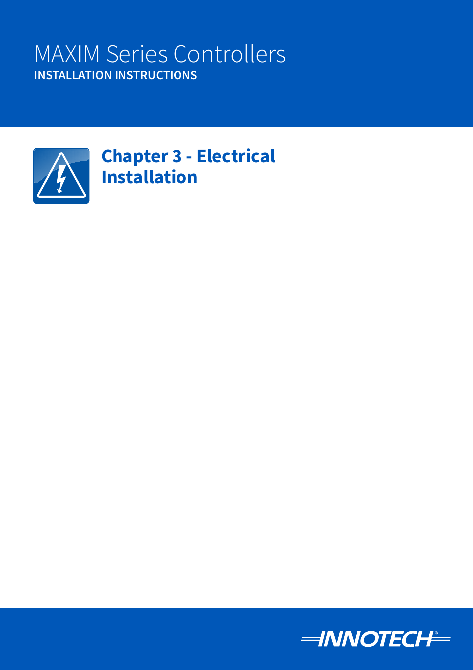 Chapter 3 - electrical installation, Maxim series controllers | Innotech Maxim User Manual | Page 23 / 60