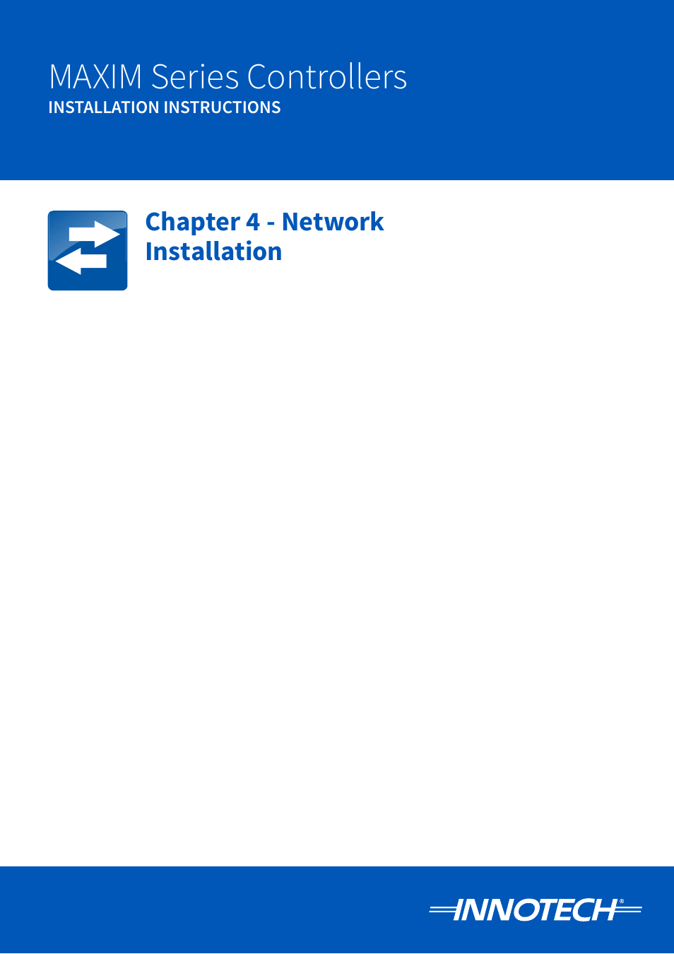 Chapter 4 - network installation, Maxim series controllers | Innotech Maxim User Manual | Page 41 / 60