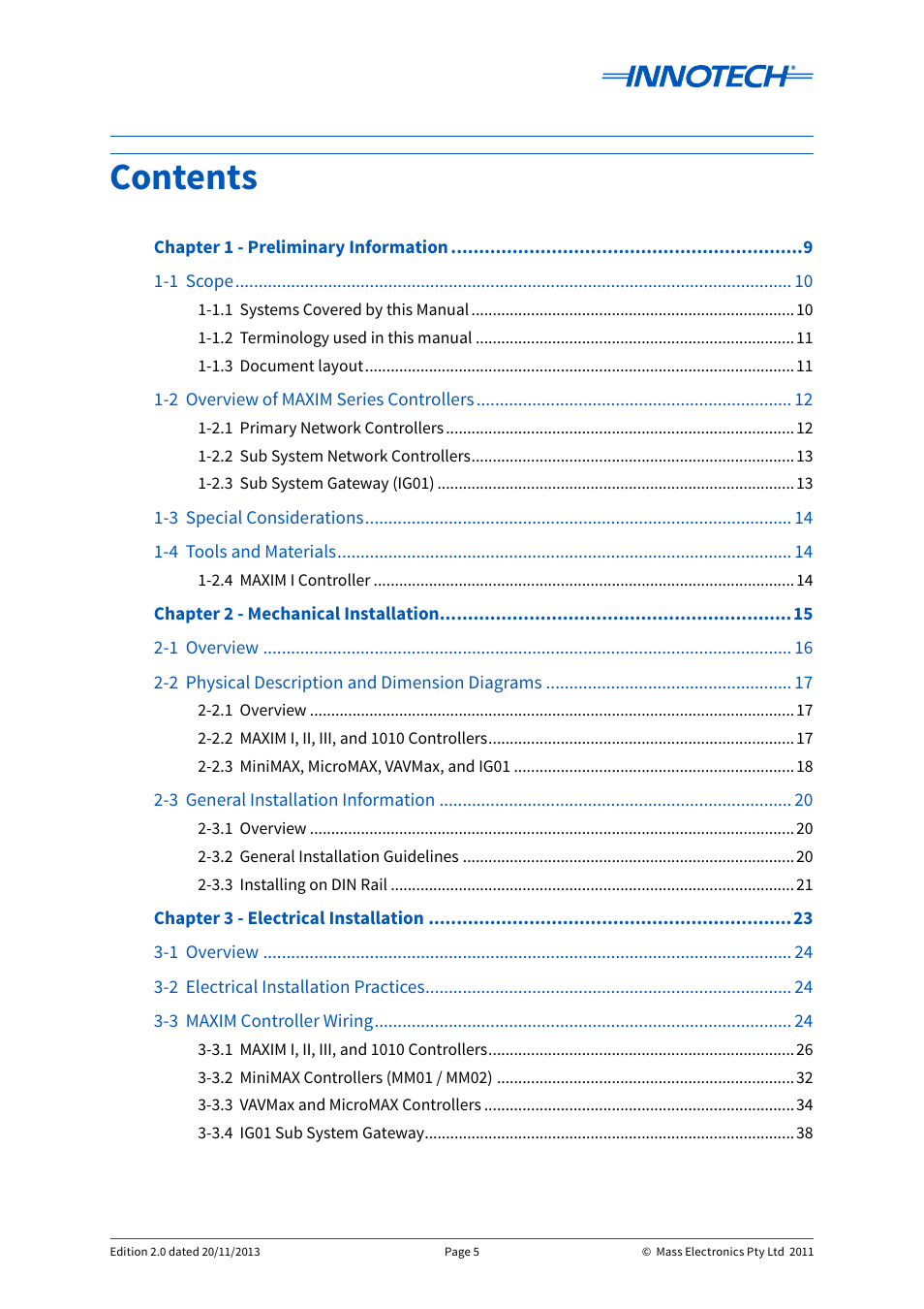 Innotech Maxim User Manual | Page 5 / 60