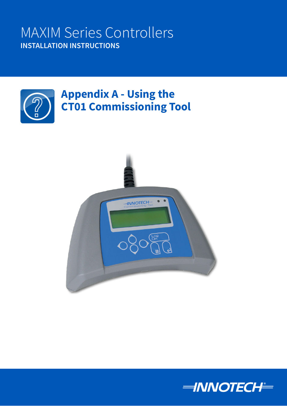 Appendix a - using the ct01 commissioning tool, Maxim series controllers | Innotech Maxim User Manual | Page 53 / 60