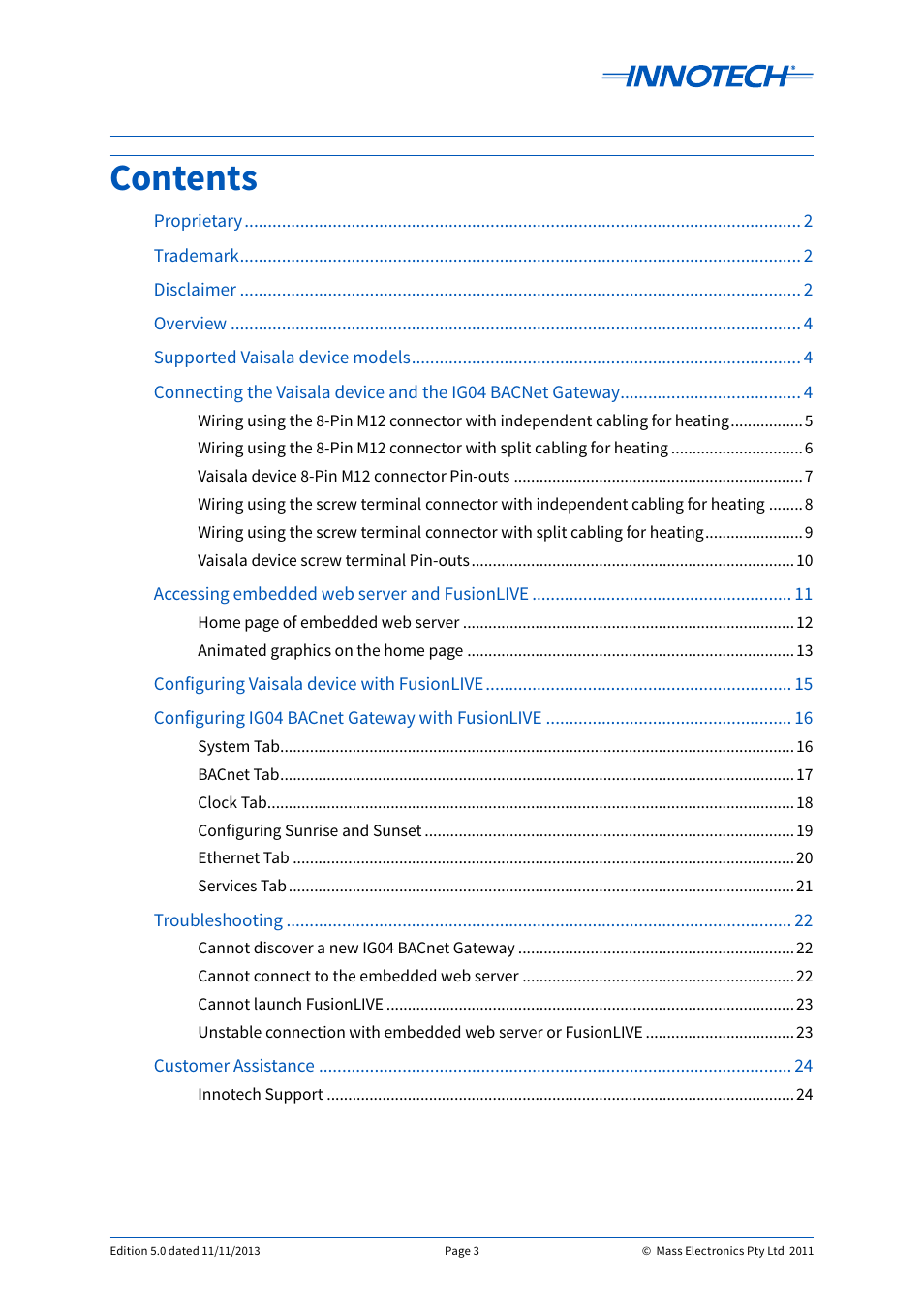 Innotech IG04 BACnet Gateway User Manual | Page 3 / 24