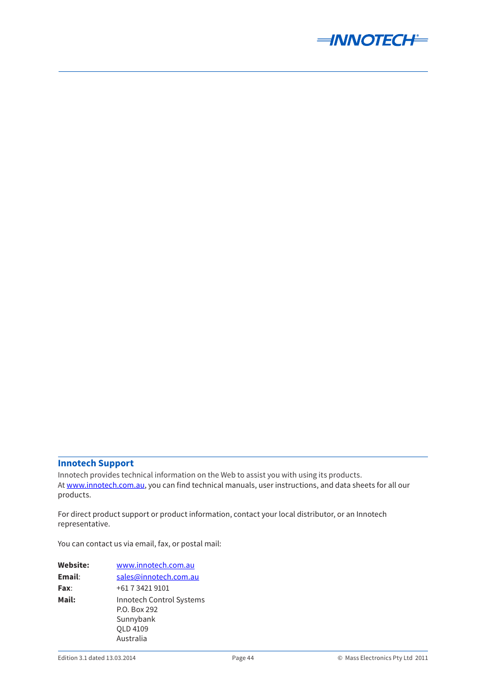 Innotech iSEA User Manual | Page 44 / 44