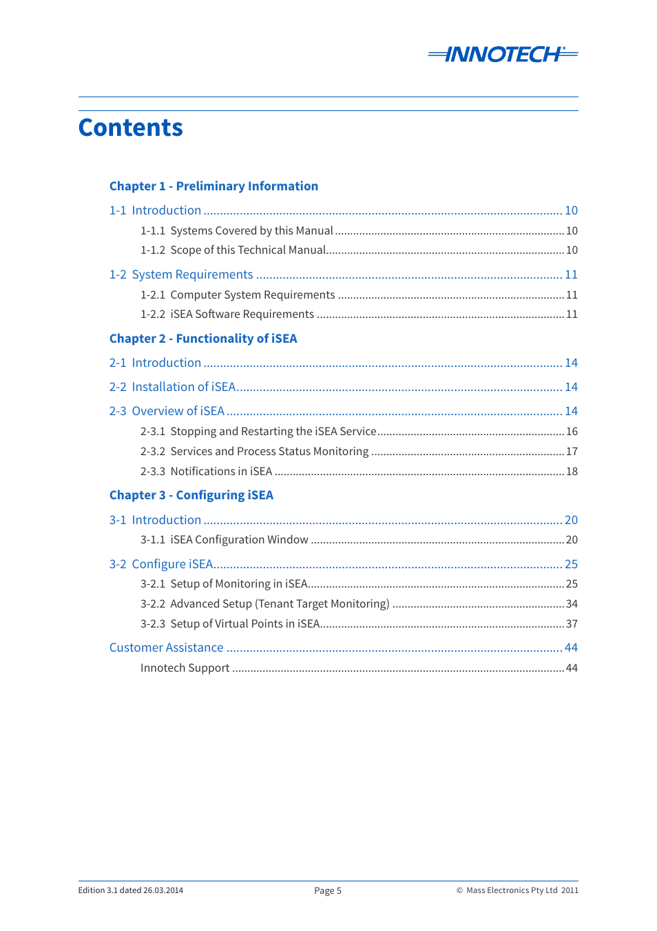 Innotech iSEA User Manual | Page 5 / 44