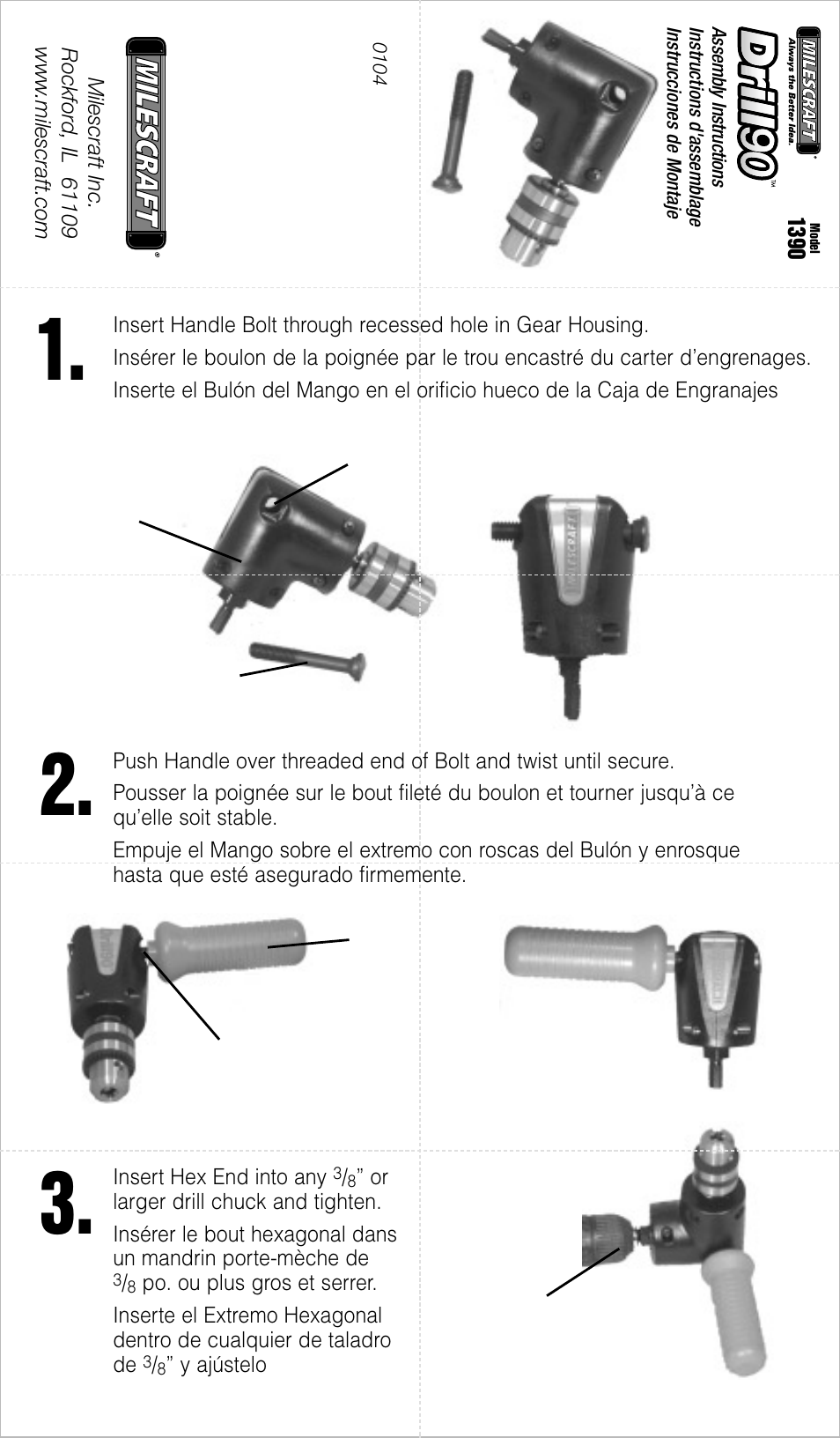 Milescraft 1390 - Drill90 User Manual | 1 page