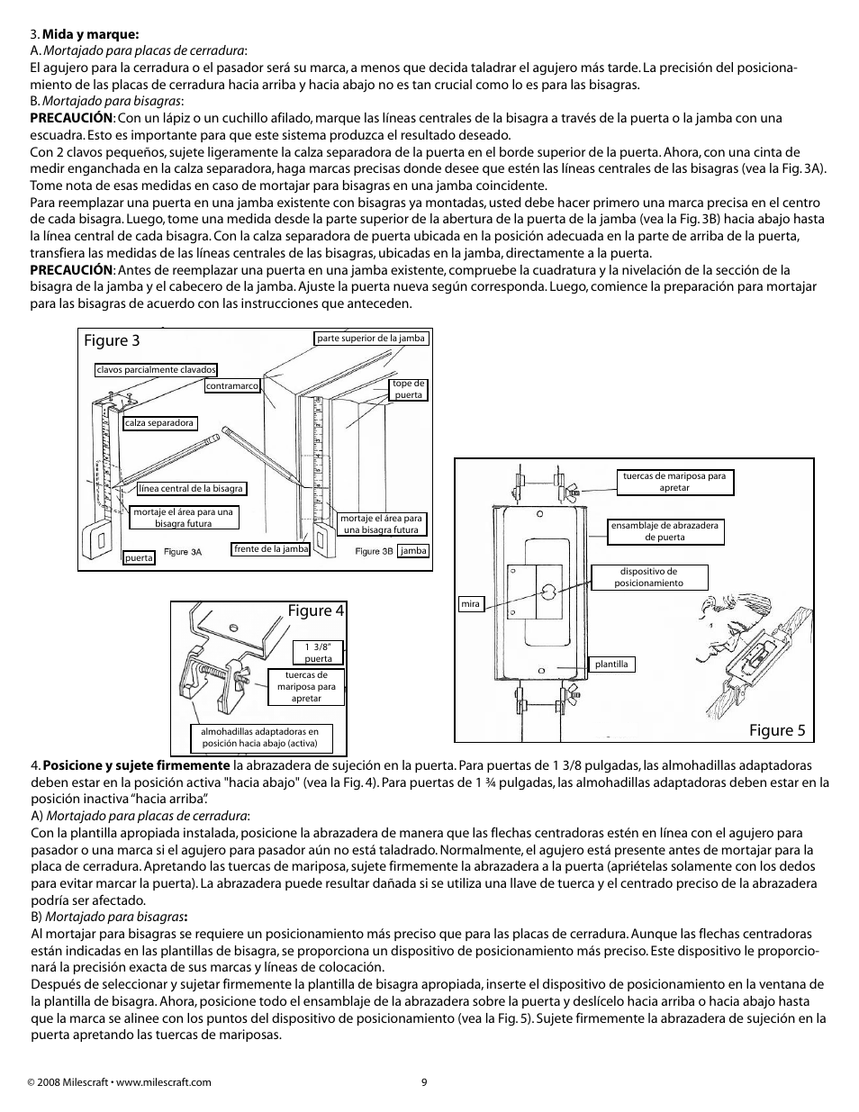 Figure 3, Figure 4, Figure 5 | Milescraft 1293 - InteriorDoor Kit User Manual | Page 9 / 20
