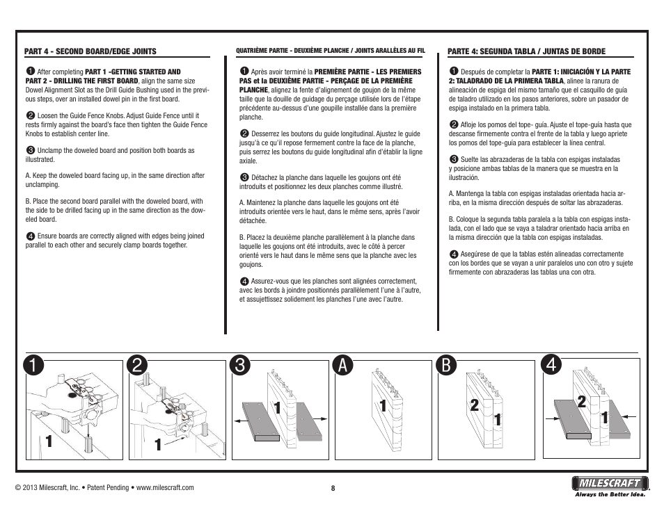 1a 4 2 b 3 | Milescraft 1310 - JointCrafter User Manual | Page 8 / 12