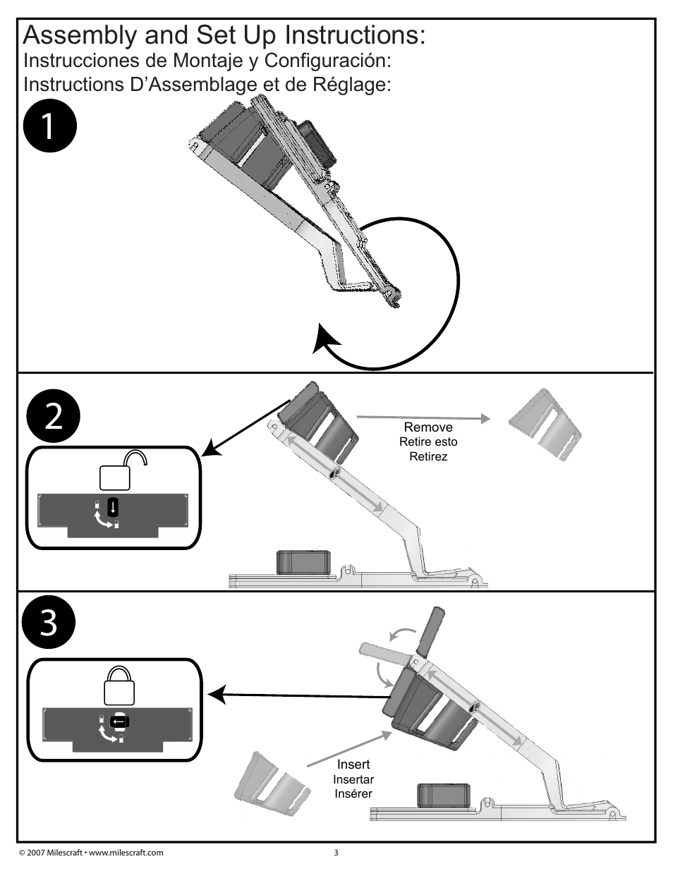 Assembly and set up instructions | Milescraft 1405 - Crown45 User Manual | Page 3 / 8