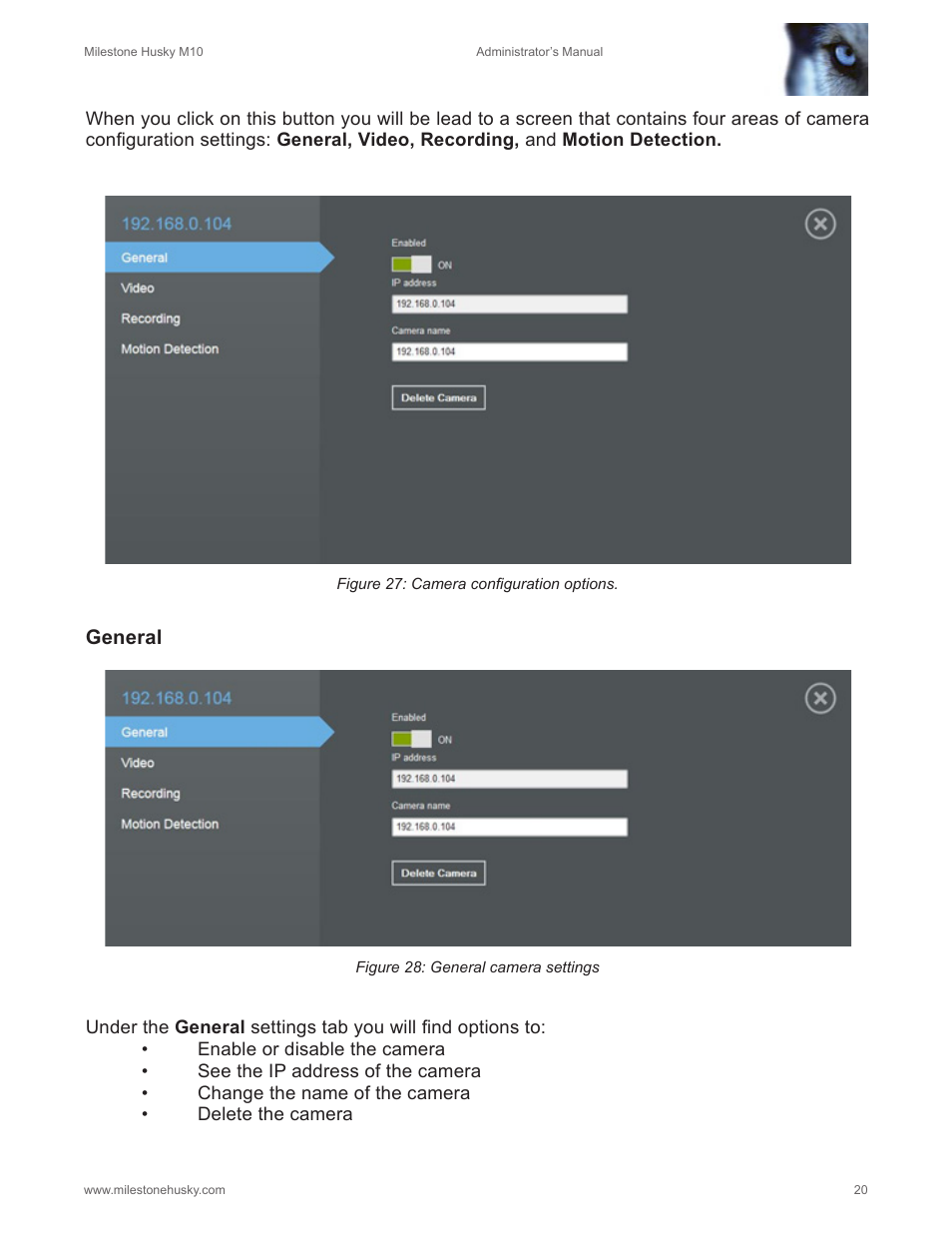 General | Milestone M10 User Manual | Page 21 / 38