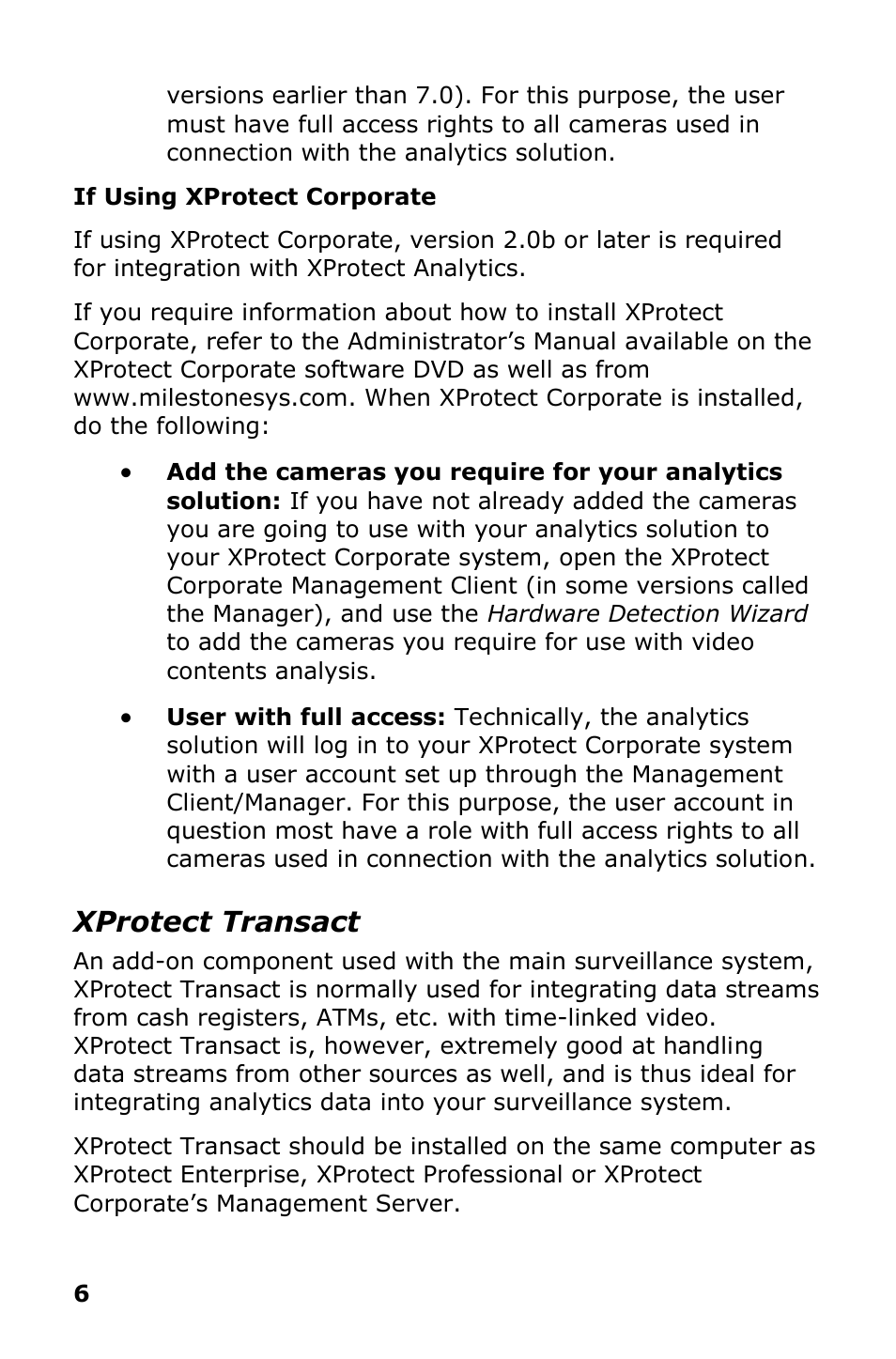 Xprotect transact | Milestone Analytics 2.2 BOSCH VCA User Manual | Page 7 / 18