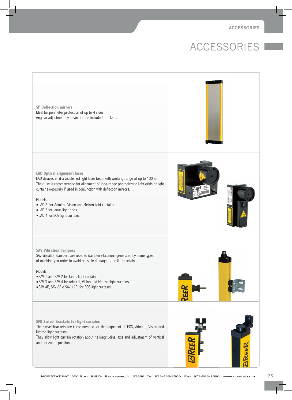 Accessories | NORSTAT Safety Light Curtains,Safety Controllers User Manual | Page 27 / 28