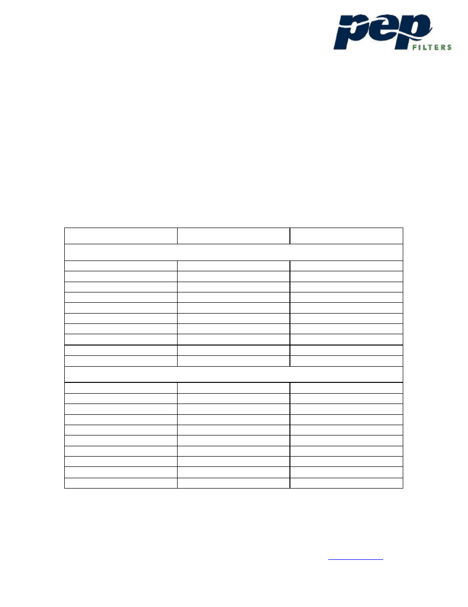 PEP Filters CARTRIDGE FILTERS User Manual | Page 3 / 5