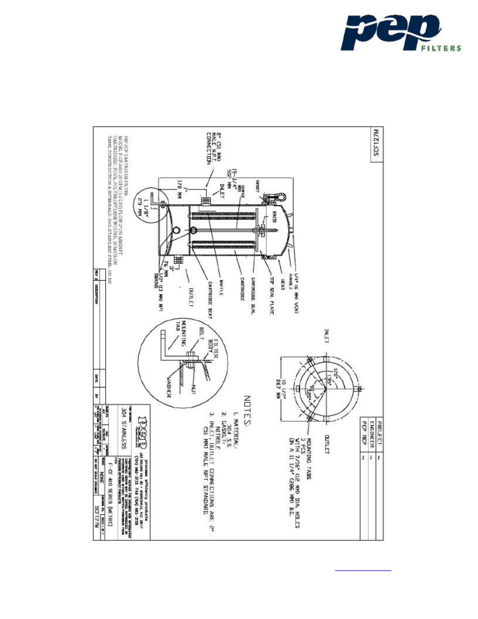 PEP Filters CARTRIDGE FILTERS User Manual | Page 4 / 5