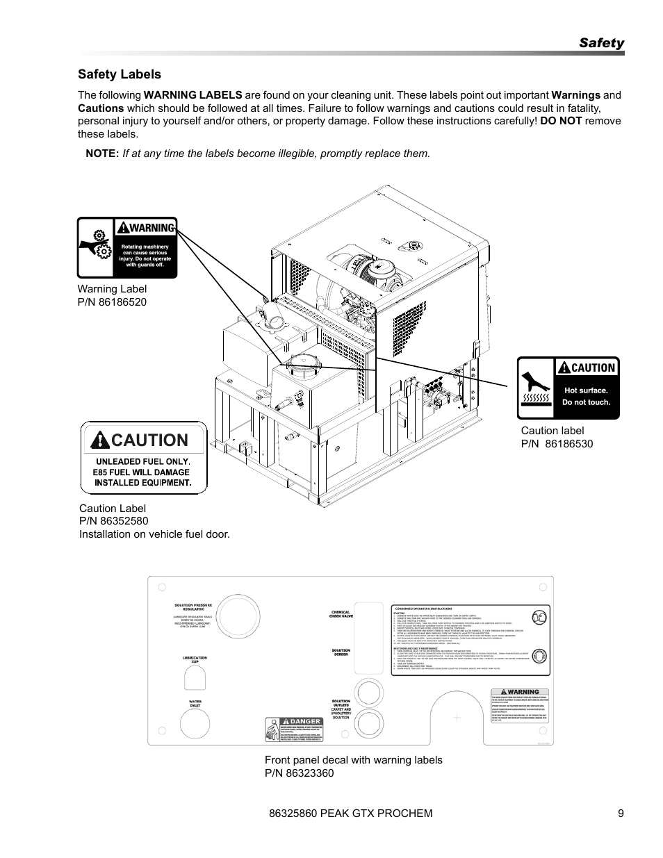 Caution | Prochem Peak GTX User Manual | Page 11 / 140