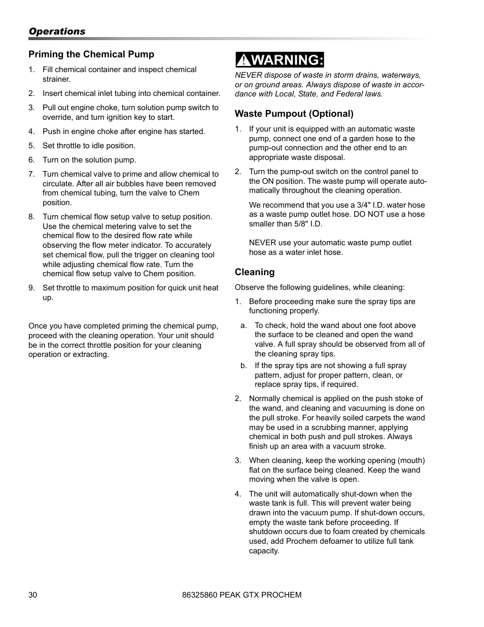 Prochem Peak GTX User Manual | Page 32 / 140