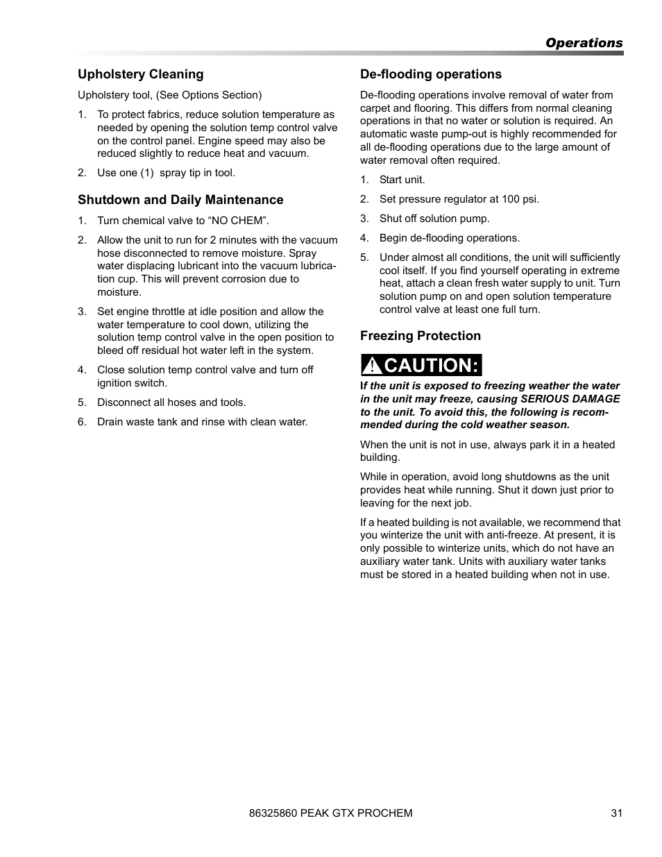 Prochem Peak GTX User Manual | Page 33 / 140