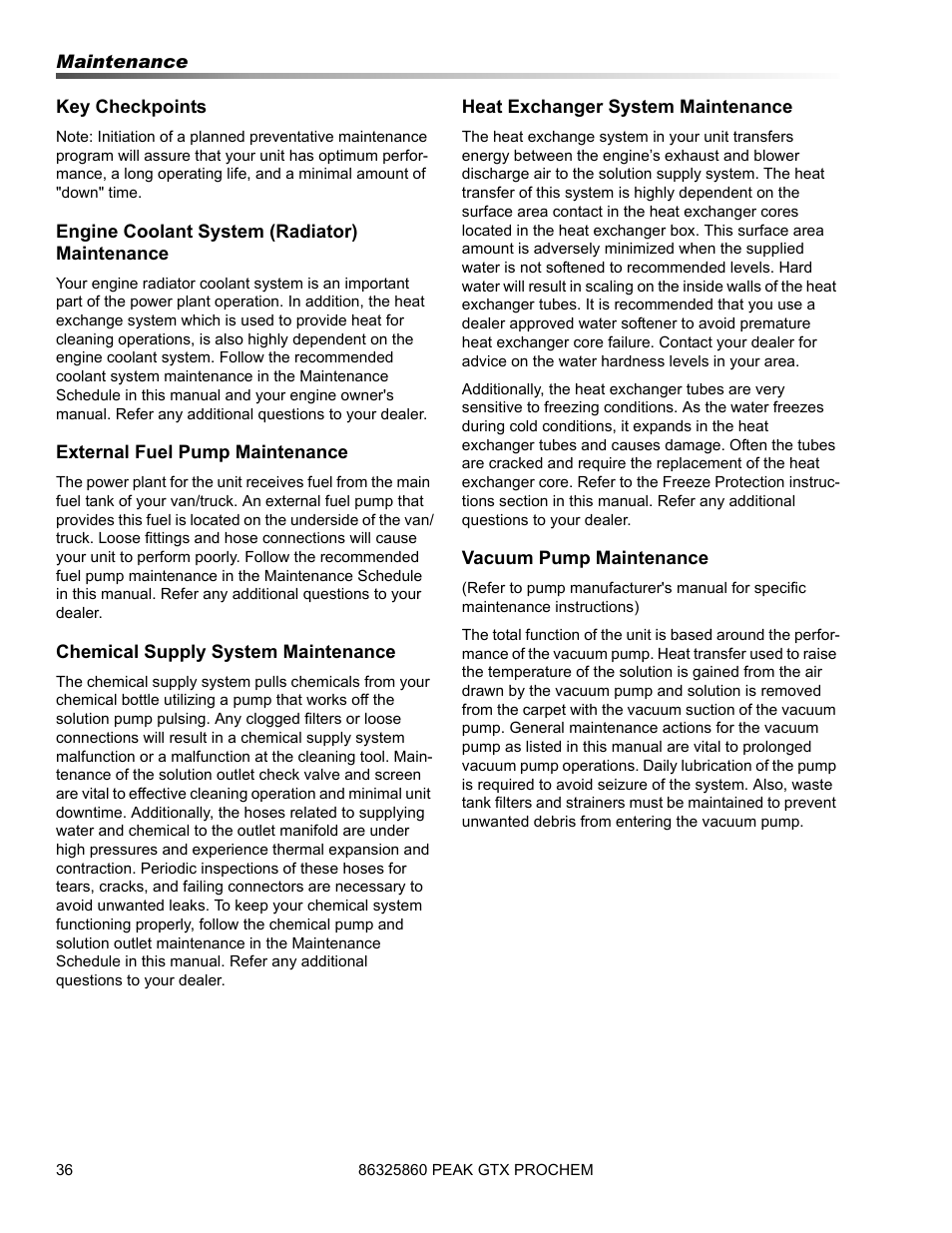 Prochem Peak GTX User Manual | Page 38 / 140