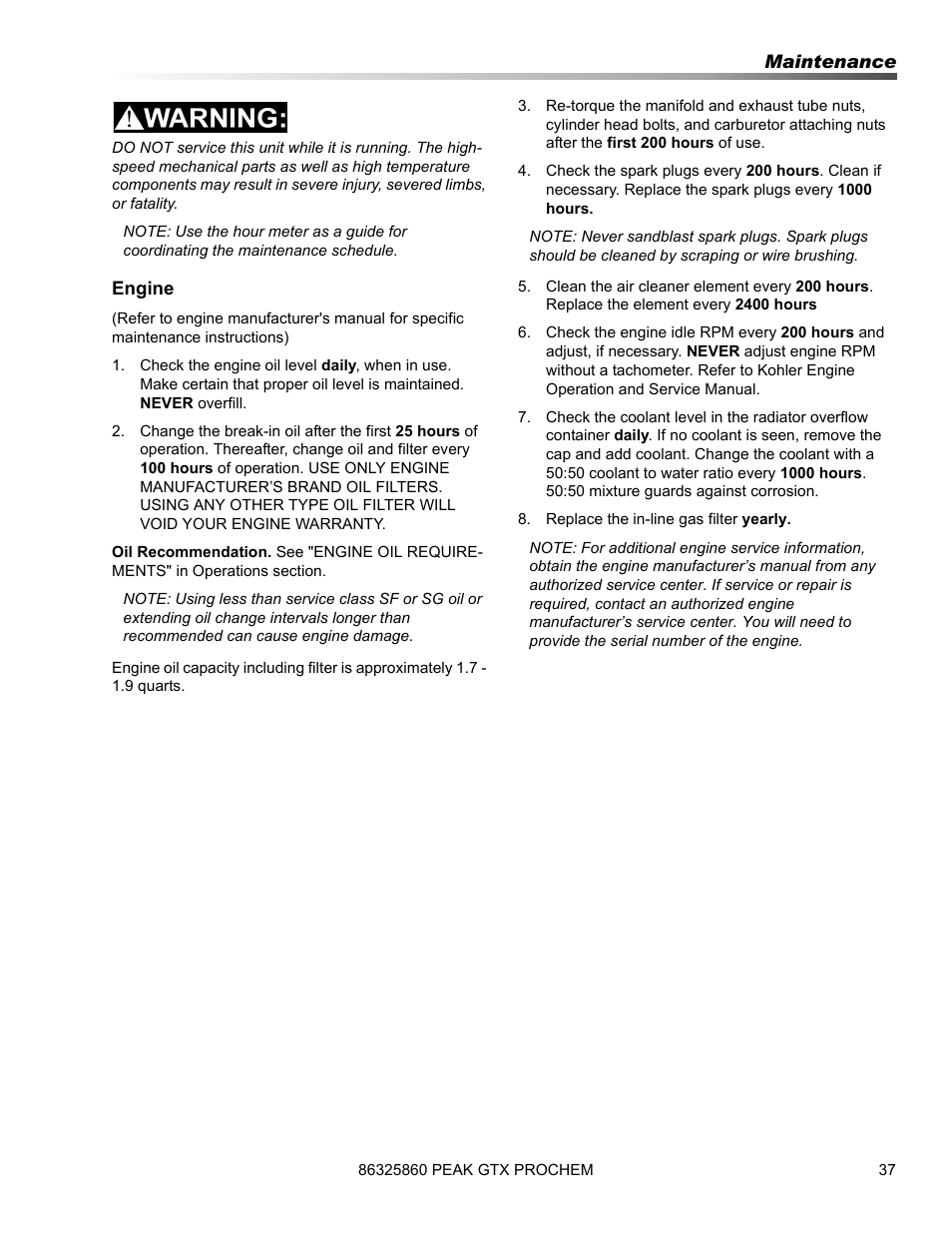 Prochem Peak GTX User Manual | Page 39 / 140