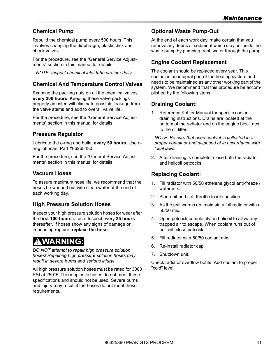 Prochem Peak GTX User Manual | Page 43 / 140