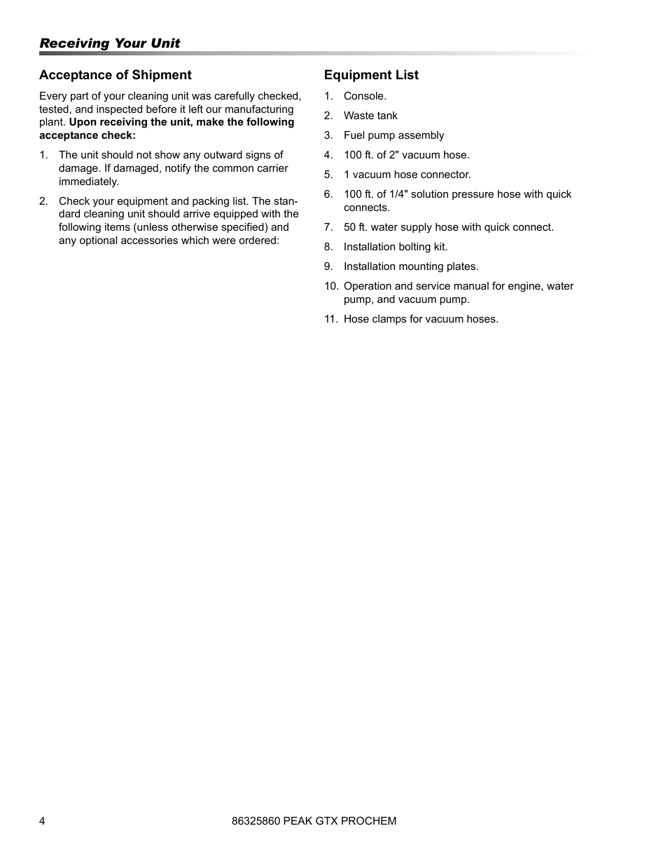 Prochem Peak GTX User Manual | Page 6 / 140