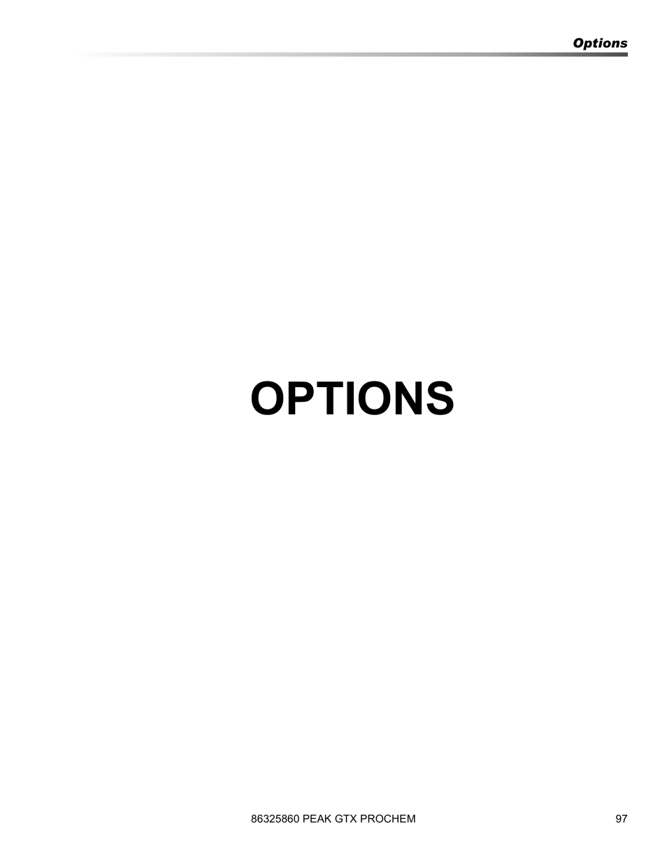 Options | Prochem Peak GTX User Manual | Page 99 / 140