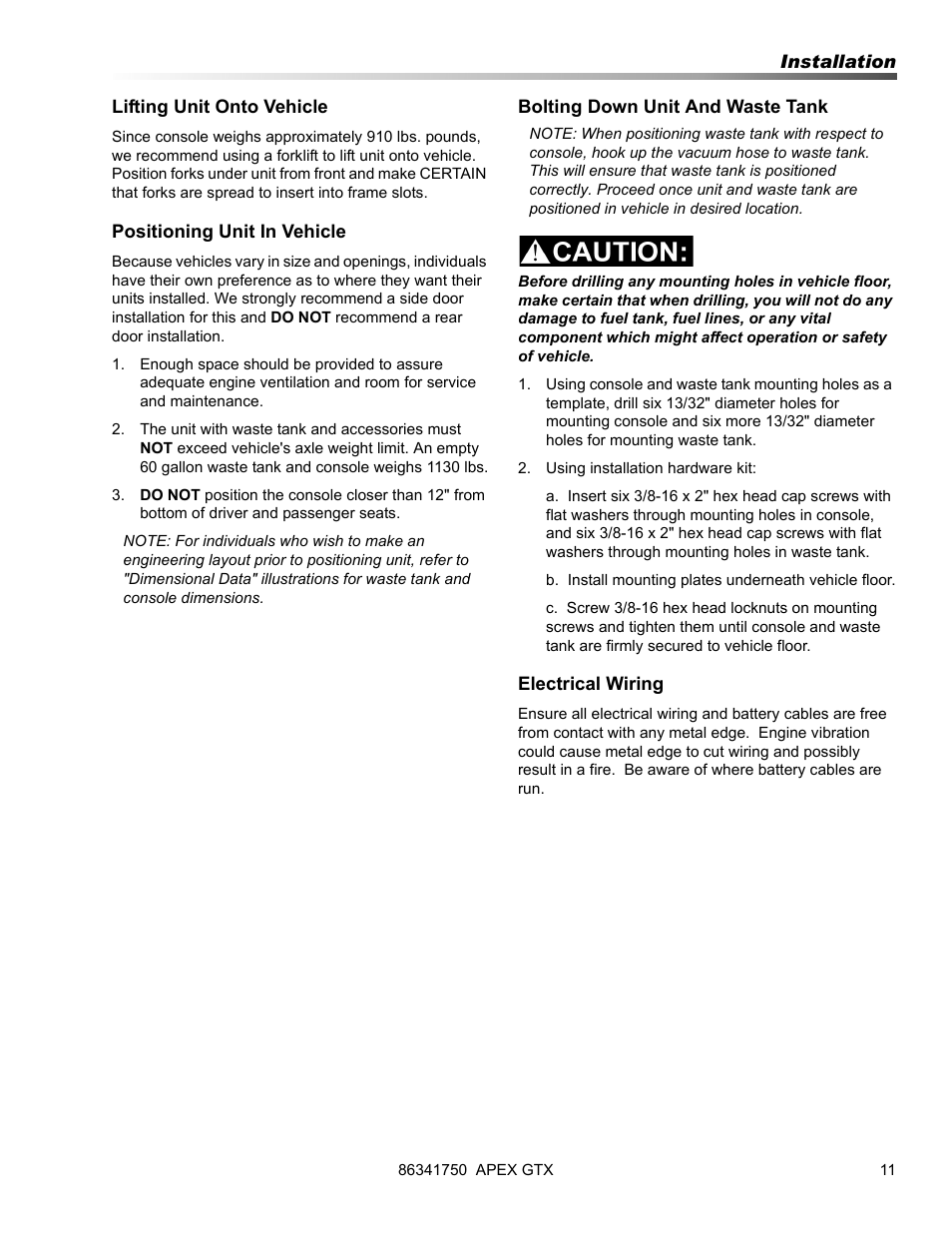 Prochem Apex GTX User Manual | Page 13 / 166