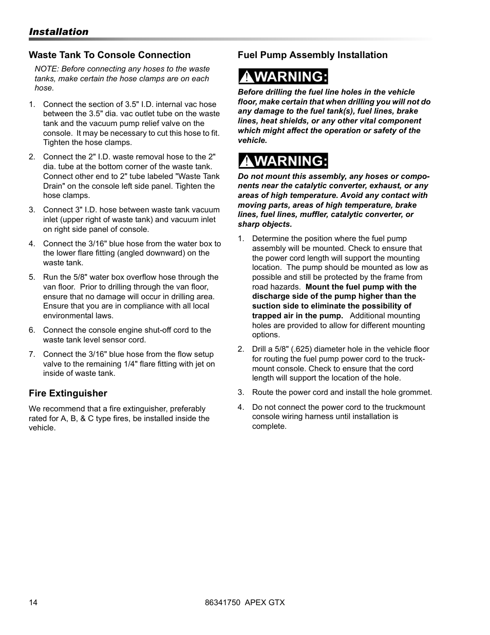 Prochem Apex GTX User Manual | Page 16 / 166