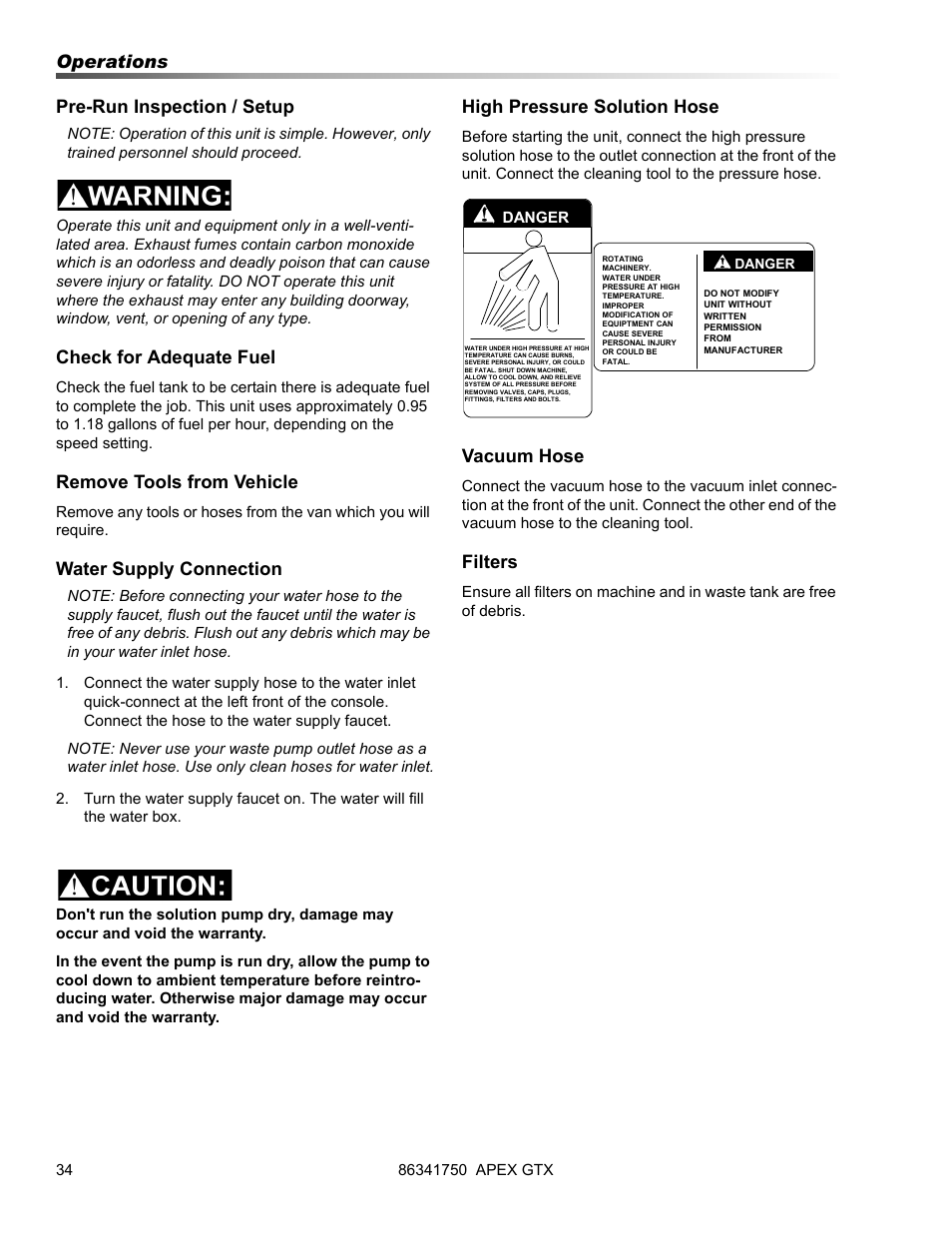 Prochem Apex GTX User Manual | Page 36 / 166