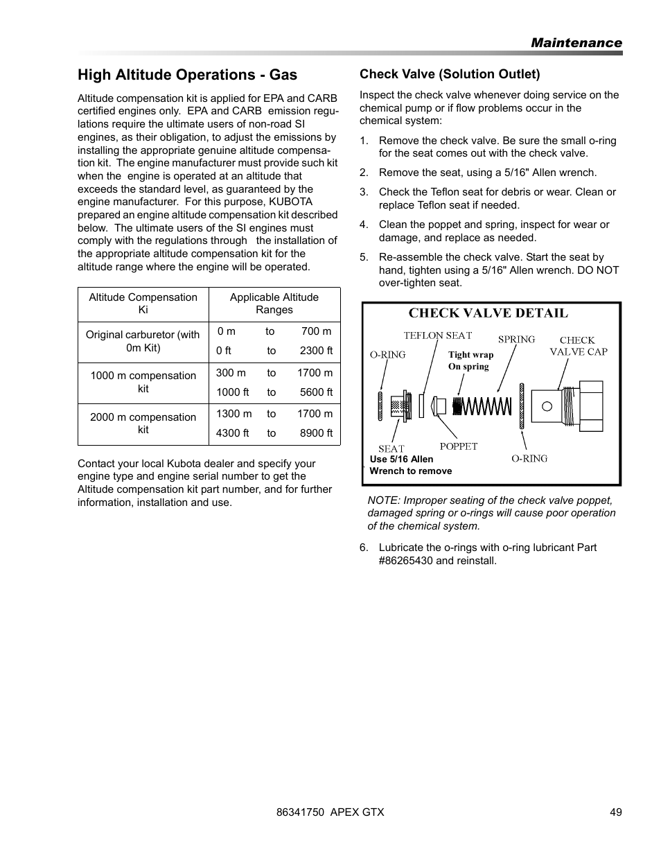 High altitude operations - gas | Prochem Apex GTX User Manual | Page 51 / 166