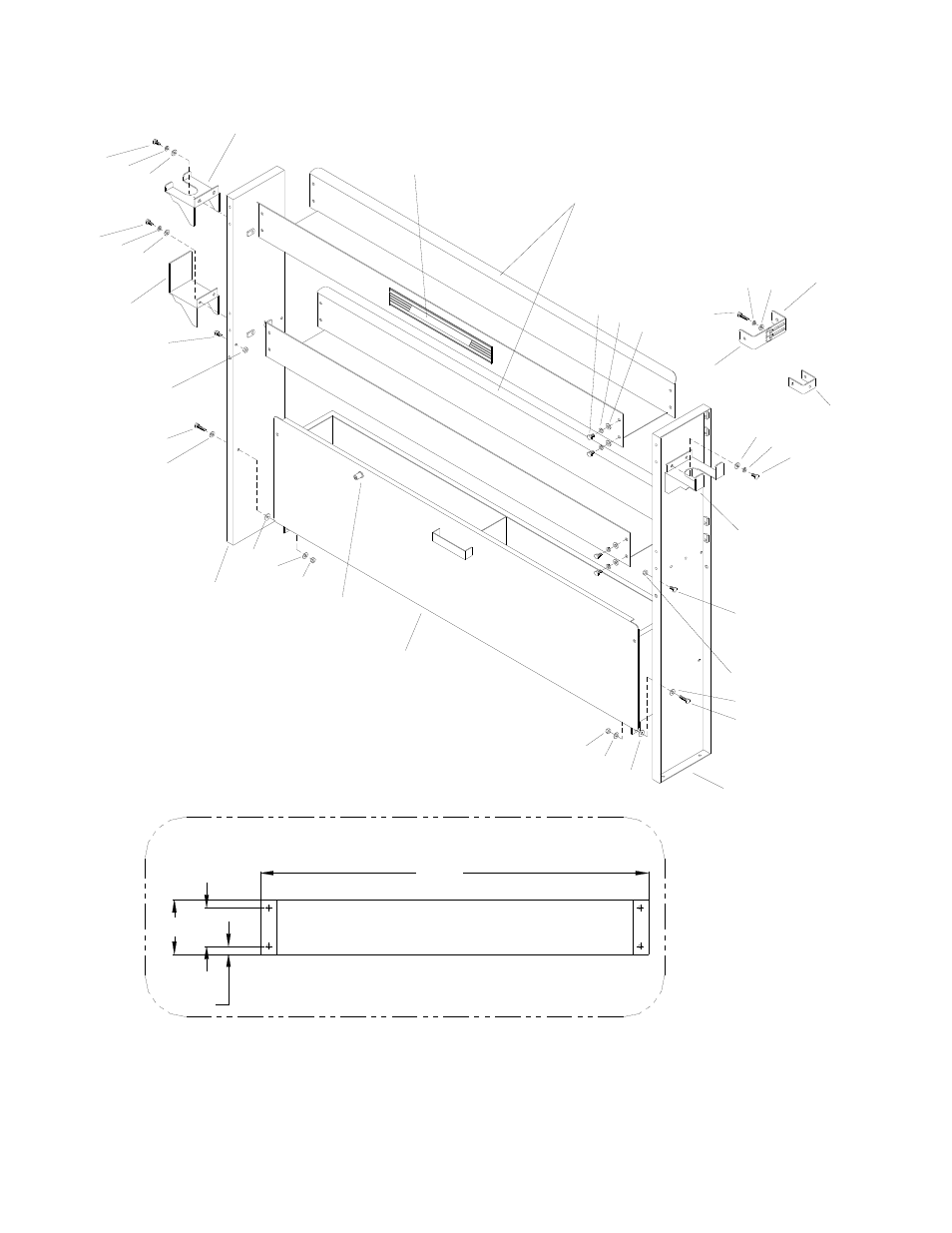 Shelf assembly-optional, Dimensional data | Prochem Legend XL User Manual | Page 80 / 93