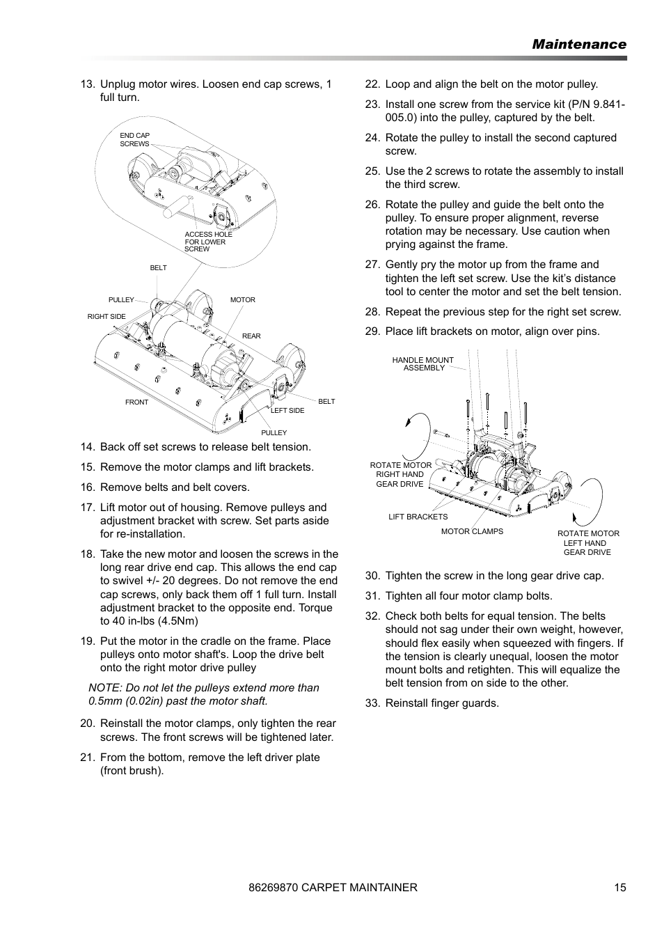 Maintenance | Prochem ProCaps Deluxe User Manual | Page 15 / 55