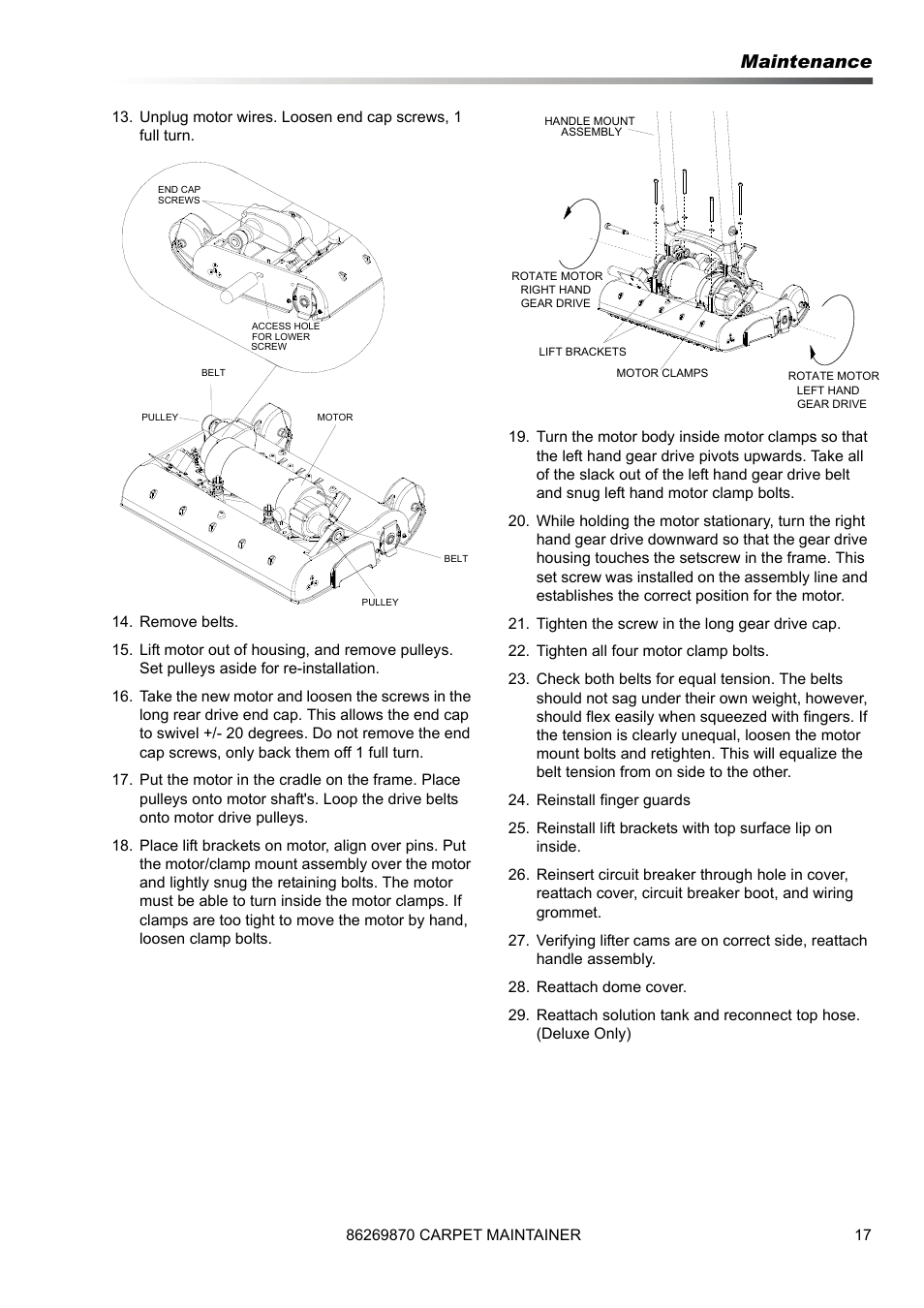 Maintenance | Prochem ProCaps Deluxe User Manual | Page 17 / 55