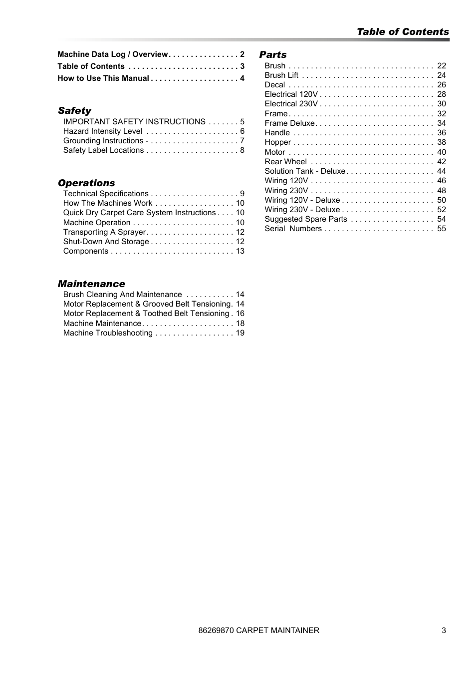 Prochem ProCaps Deluxe User Manual | Page 3 / 55