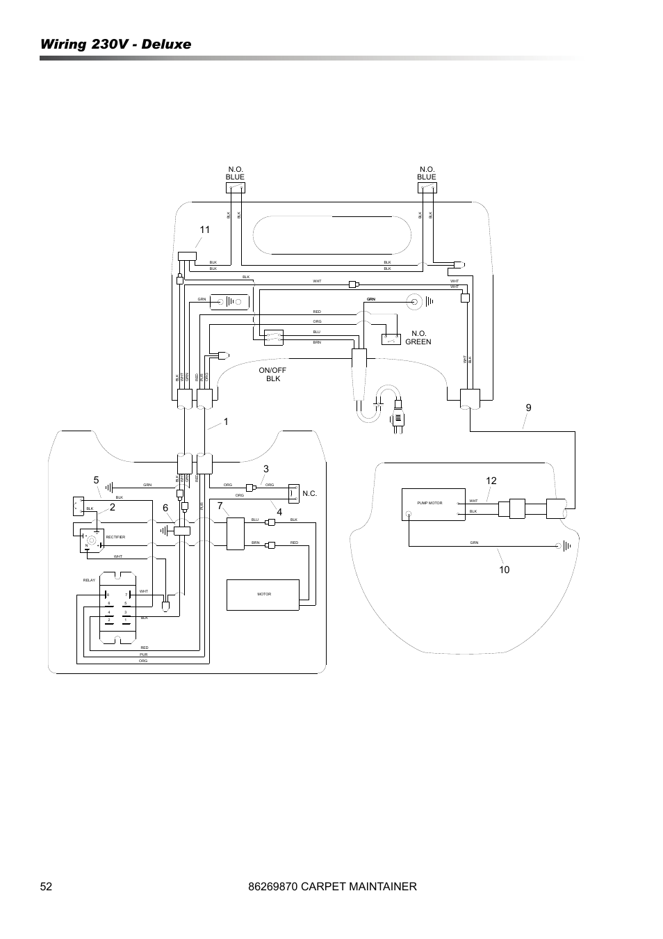 Wiring 230v - deluxe | Prochem ProCaps Deluxe User Manual | Page 52 / 55