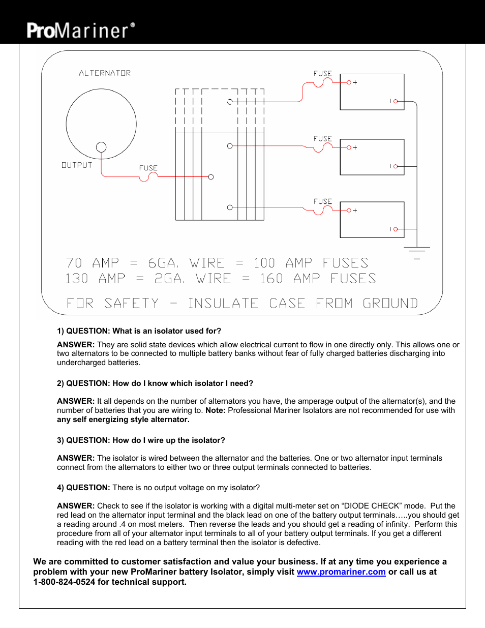 Frequently asked questions | ProMariner Battery Isolator User Manual | Page 2 / 2