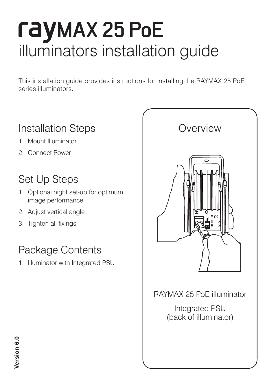 Raytec RAYMAX 25 PoE User Manual | 6 pages