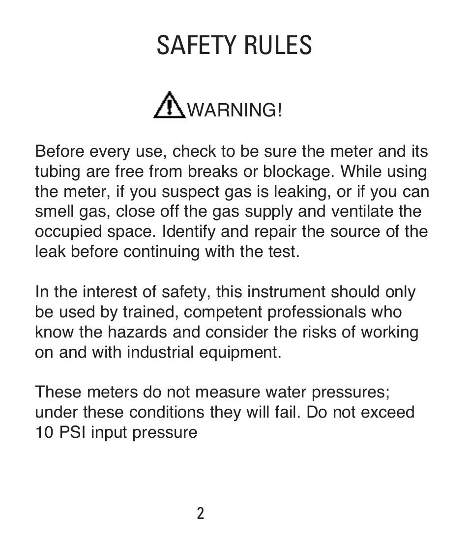 Safety rules | UEi Test Instruments EM201SPKIT User Manual | Page 3 / 12