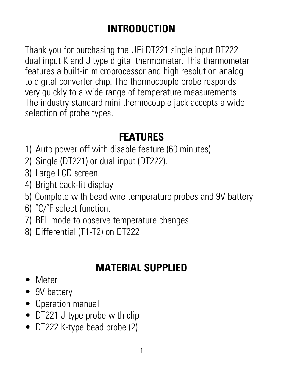 UEi Test Instruments DT222 User Manual | Page 3 / 12