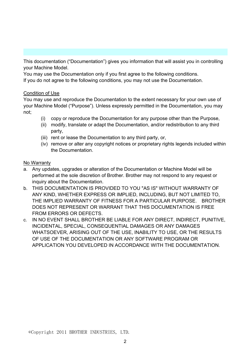 Important - please read carefully | Brother PJ-623 User Manual | Page 2 / 32