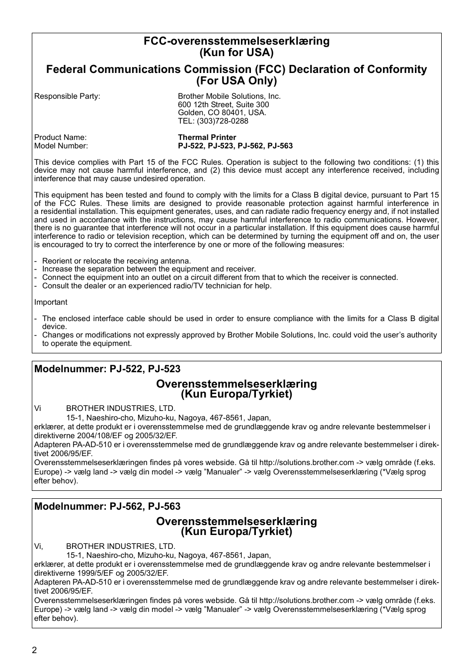 Brother PJ-523 User Manual | Page 72 / 170