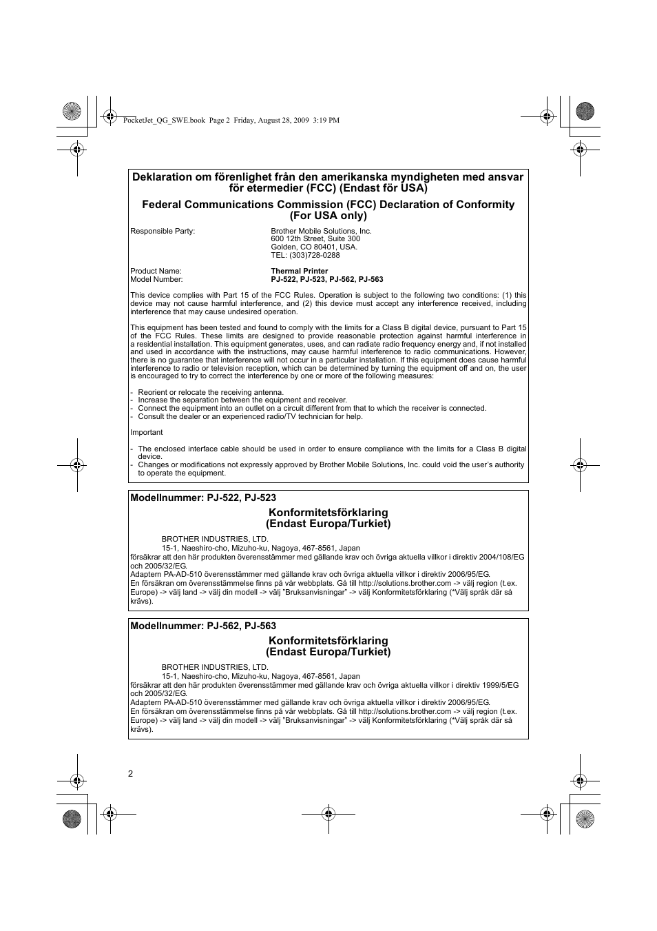 Brother PJ-523 User Manual | Page 94 / 170