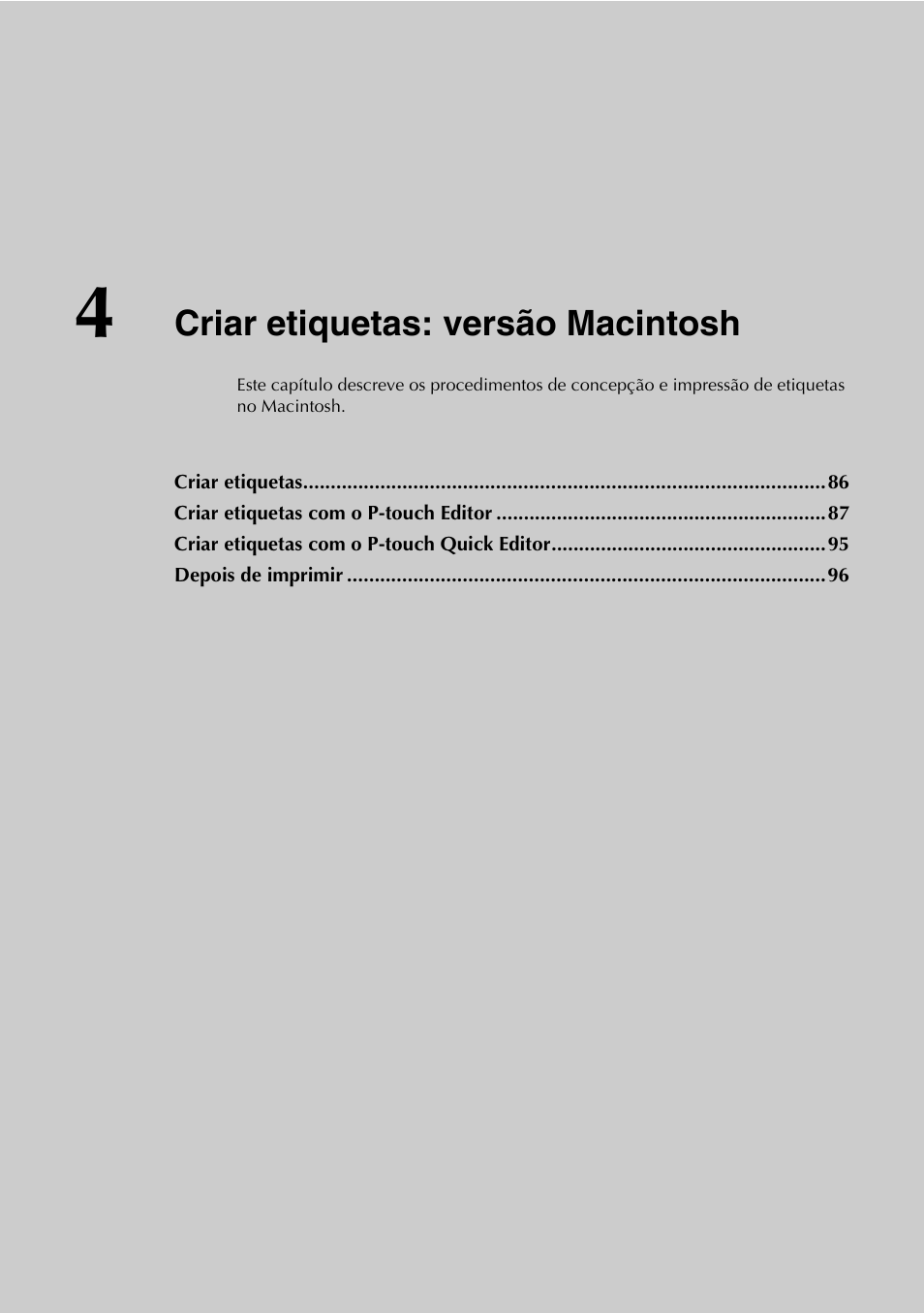 4 criar etiquetas: versão macintosh, Criar etiquetas: versão macintosh, P.85) | Brother PT-9500PC User Manual | Page 203 / 353