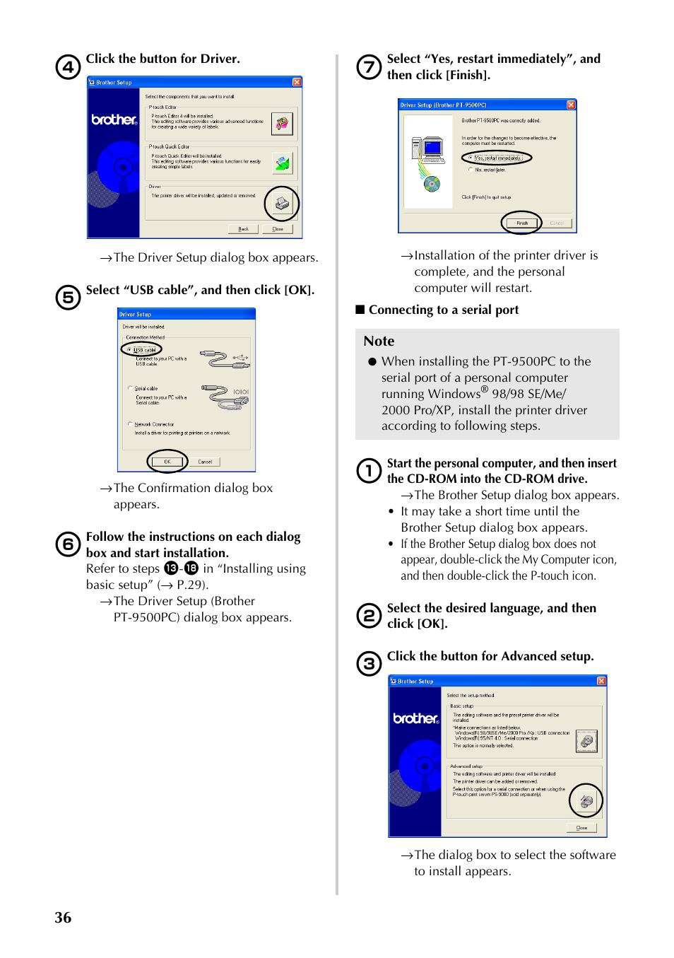 P.36) | Brother PT-9500PC User Manual | Page 271 / 353