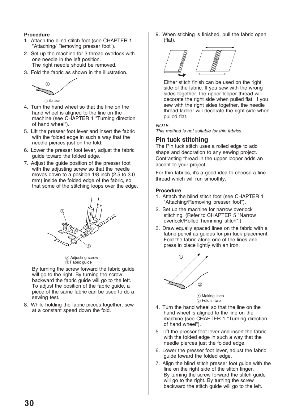 Pin tuck stitching | Brother 4234D User Manual | Page 34 / 80
