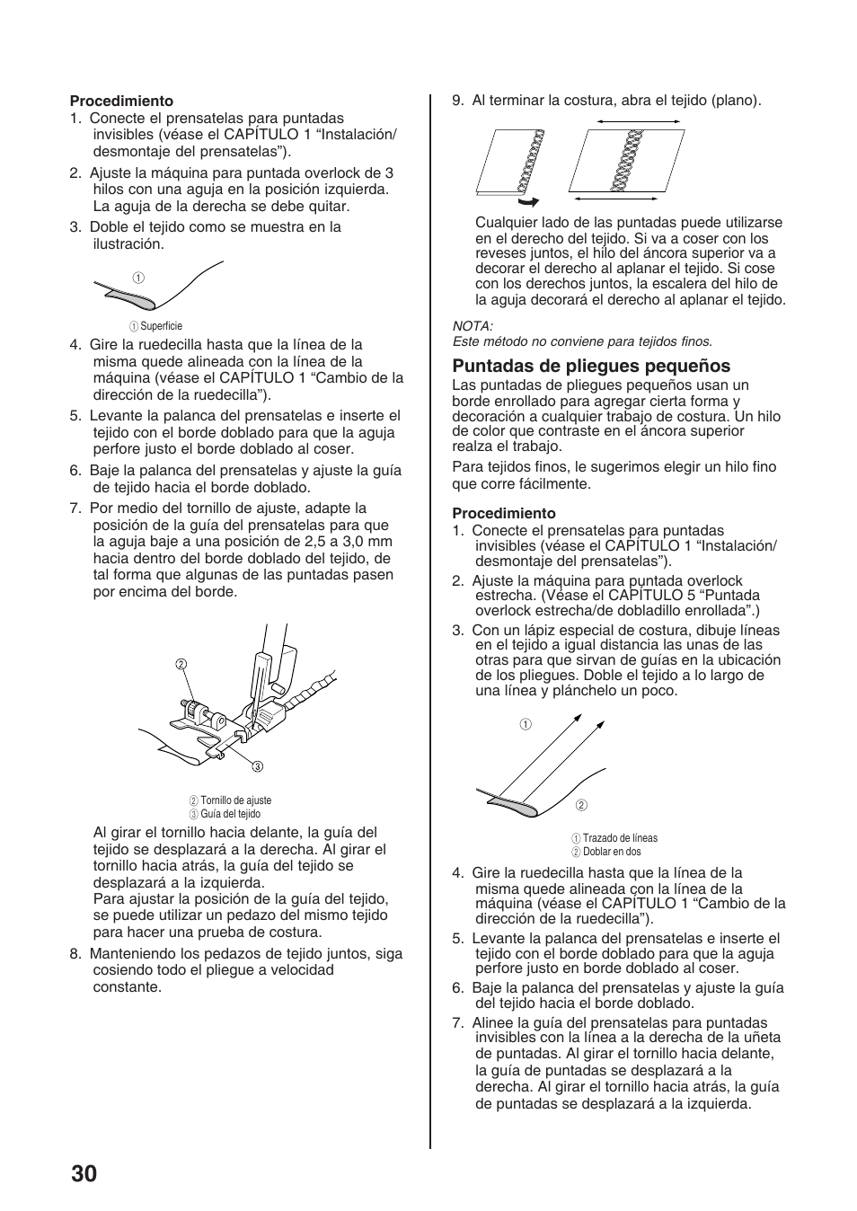 Puntadas de pliegues pequeños | Brother 4234D User Manual | Page 72 / 80