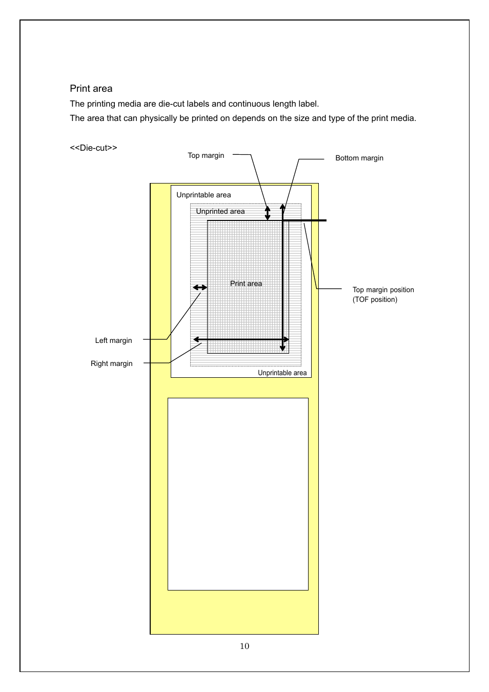 Print area | Brother TD-4100N User Manual | Page 10 / 115