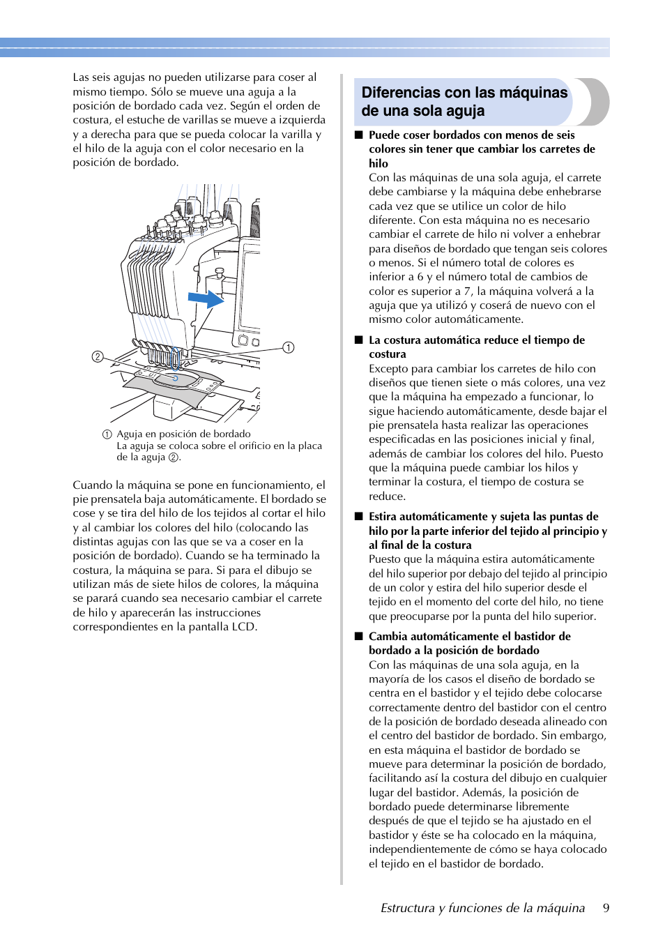 Diferencias con las máquinas de una sola aguja | Brother PR655 User Manual | Page 11 / 280