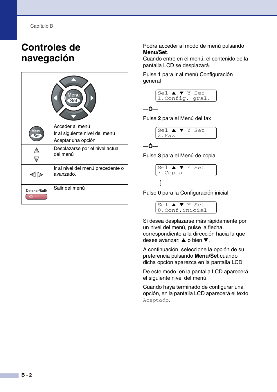 Controles de navegación | Brother MFC-9420CN User Manual | Page 102 / 184