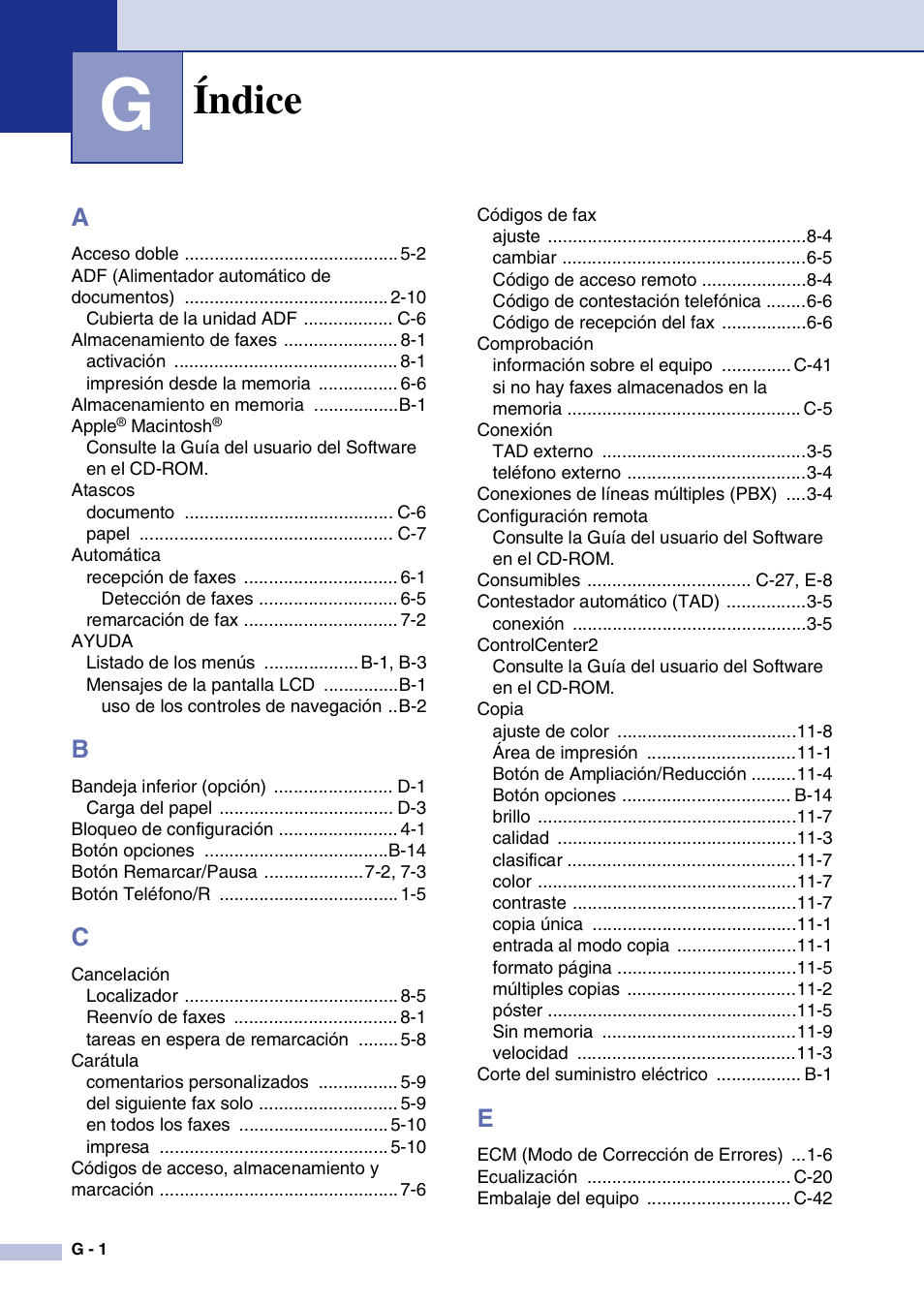 Índice | Brother MFC-9420CN User Manual | Page 178 / 184