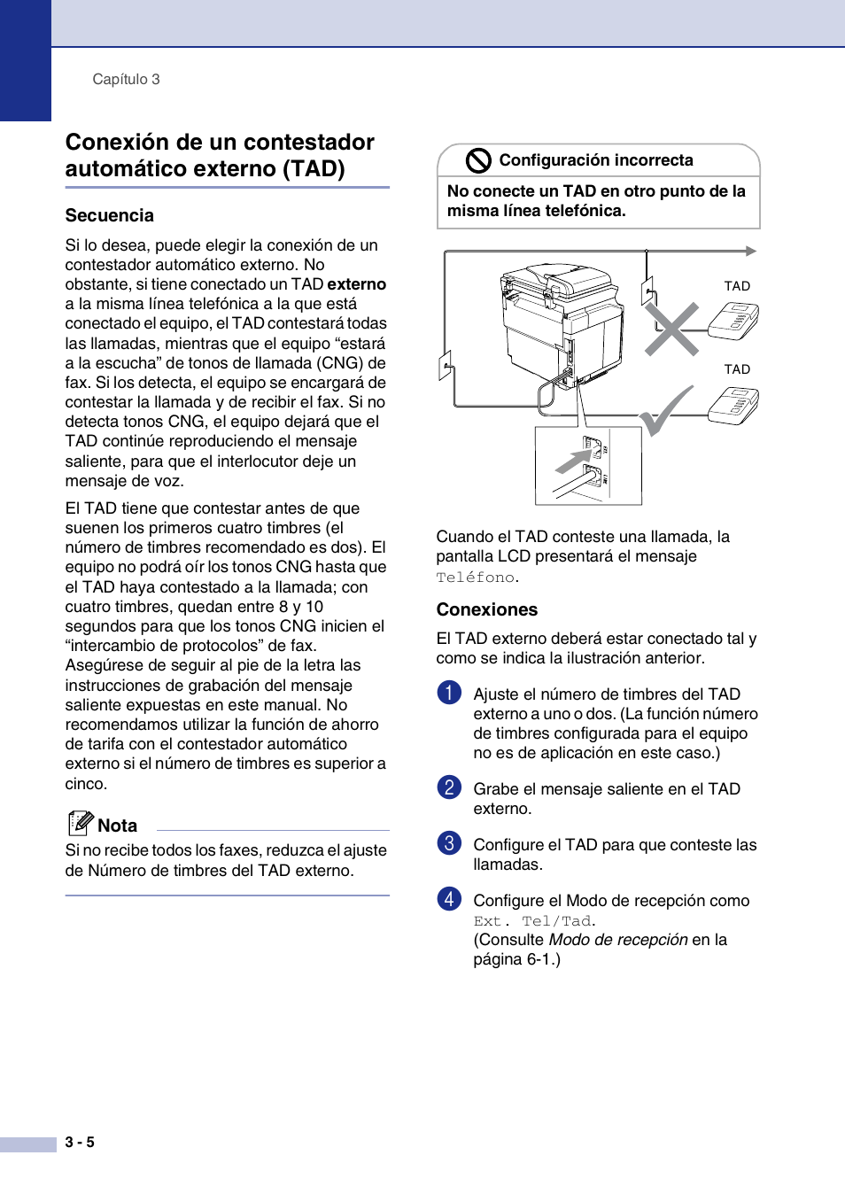 Secuencia, Conexiones | Brother MFC-9420CN User Manual | Page 36 / 184